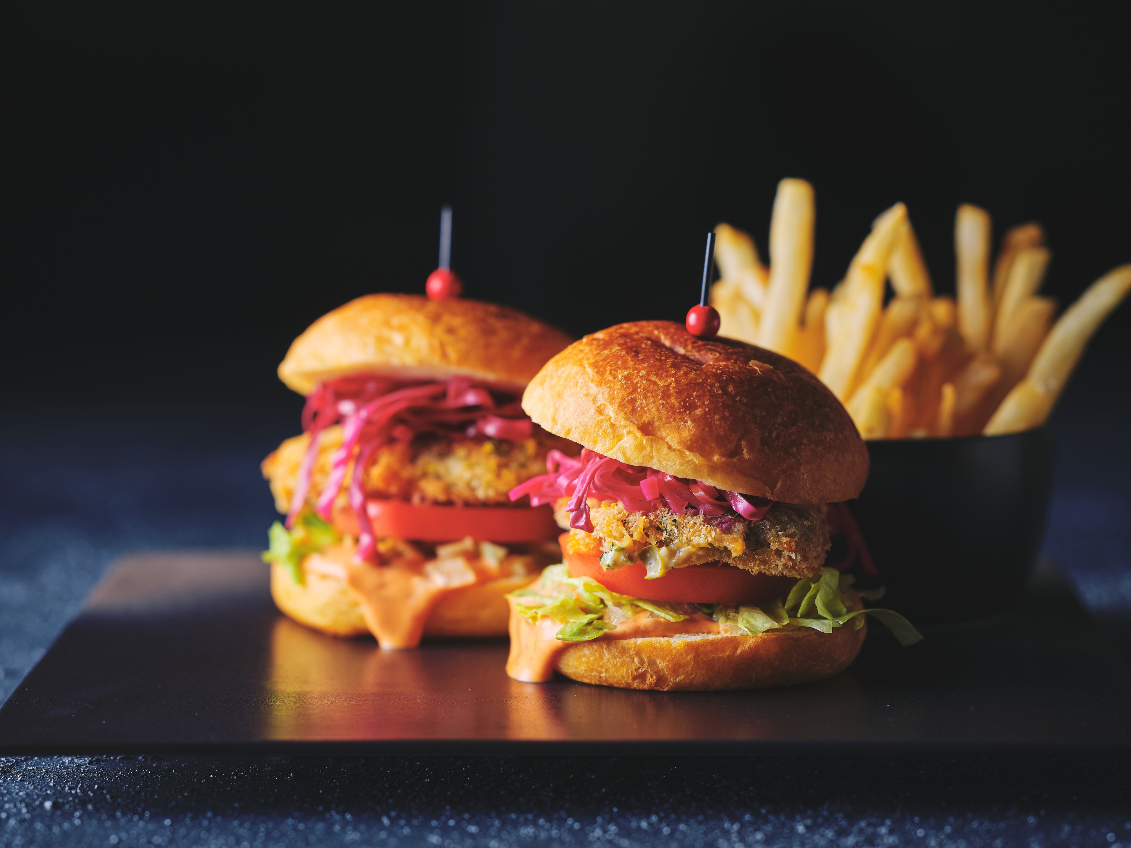 牡蠣のポーボーイミニバーガー