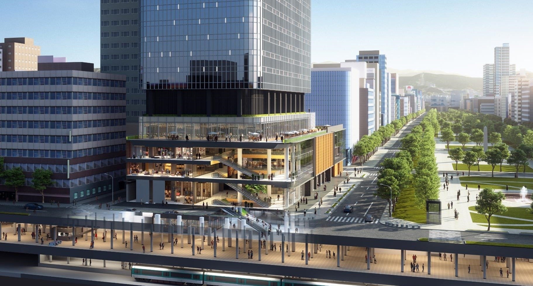 地上地下の結節イメージ