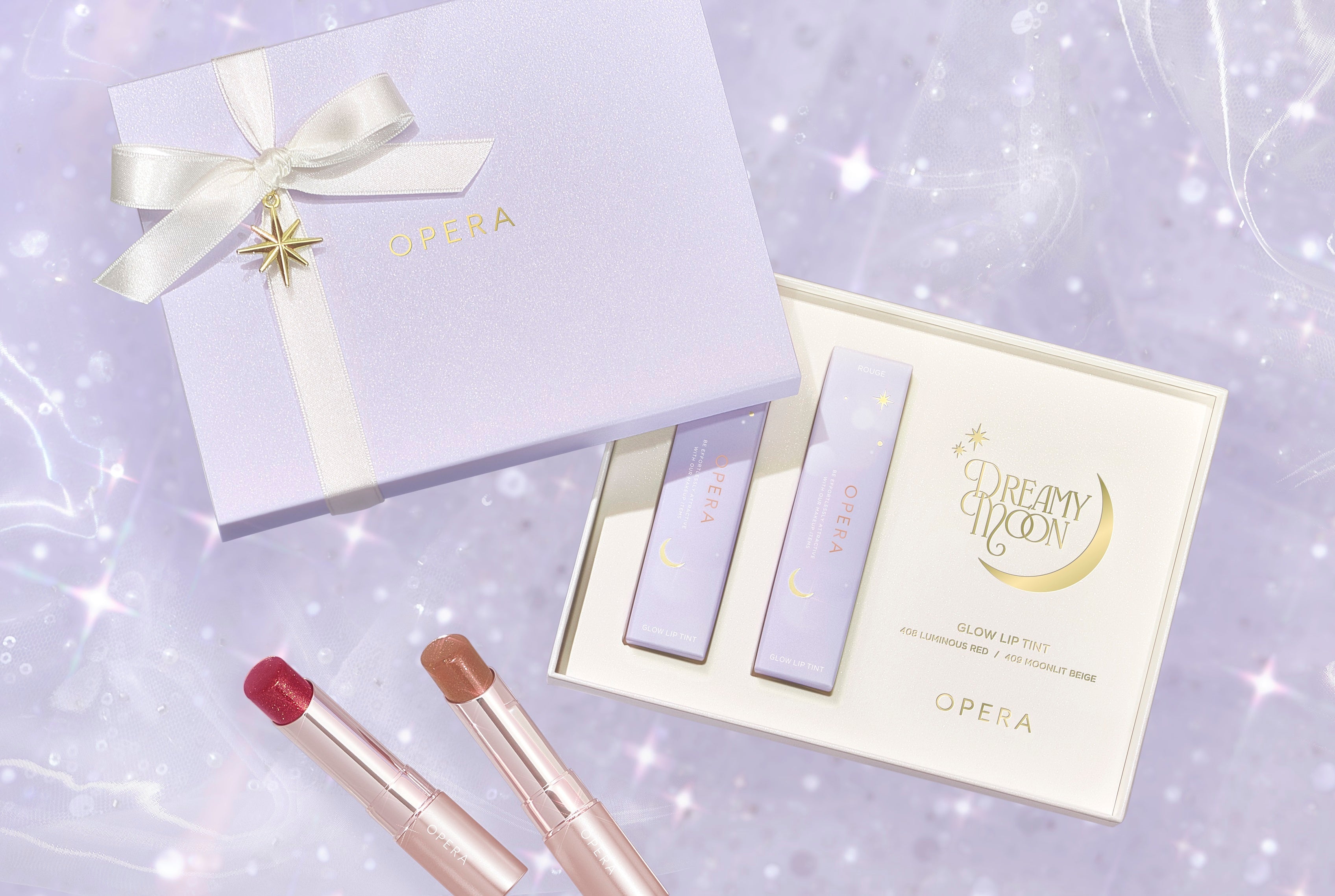 オペラ「グロウリップティント」から、ぷるんとした水光ツヤ質感に