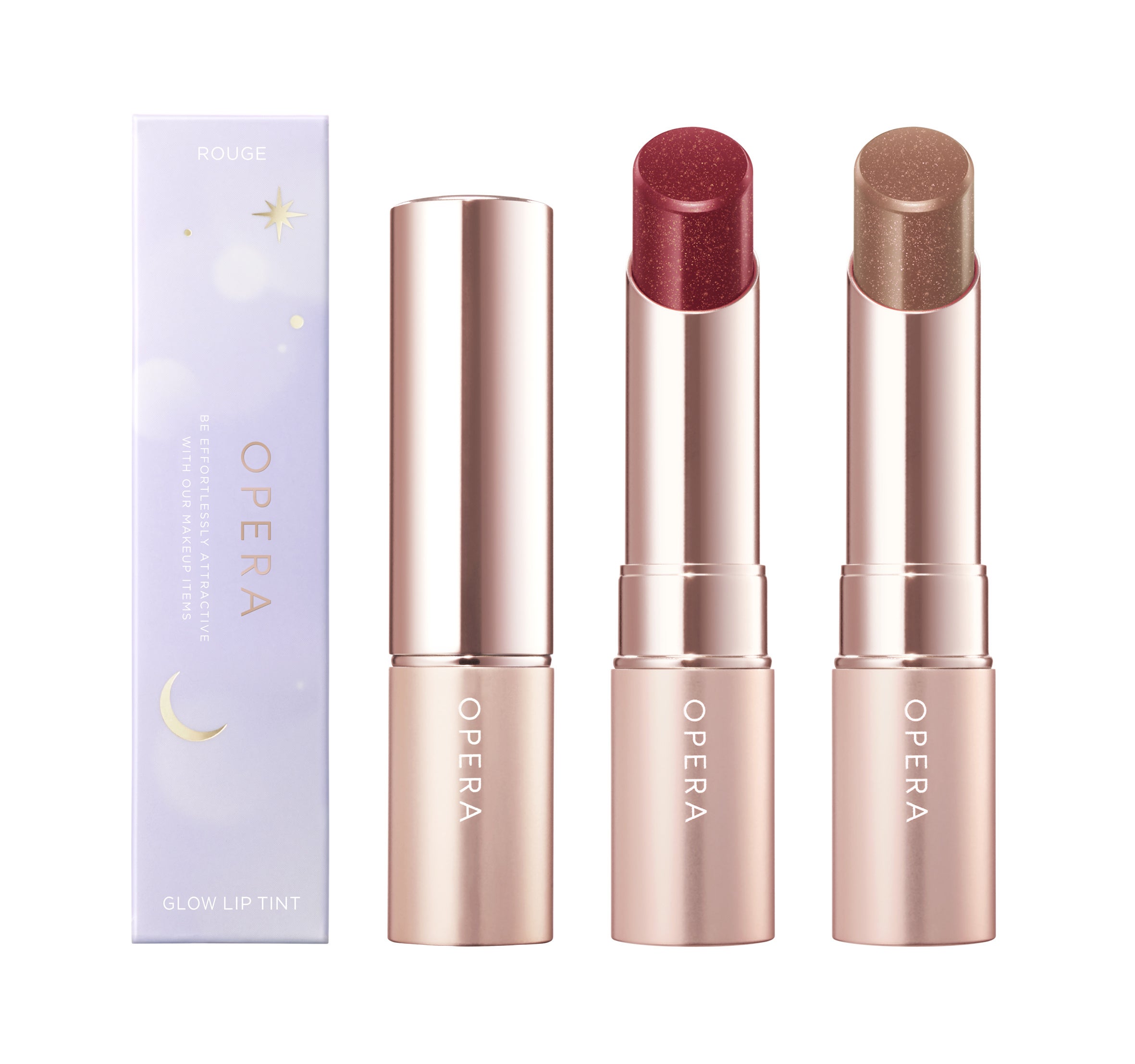 オペラ「グロウリップティント」から、ぷるんとした水光ツヤ質感に