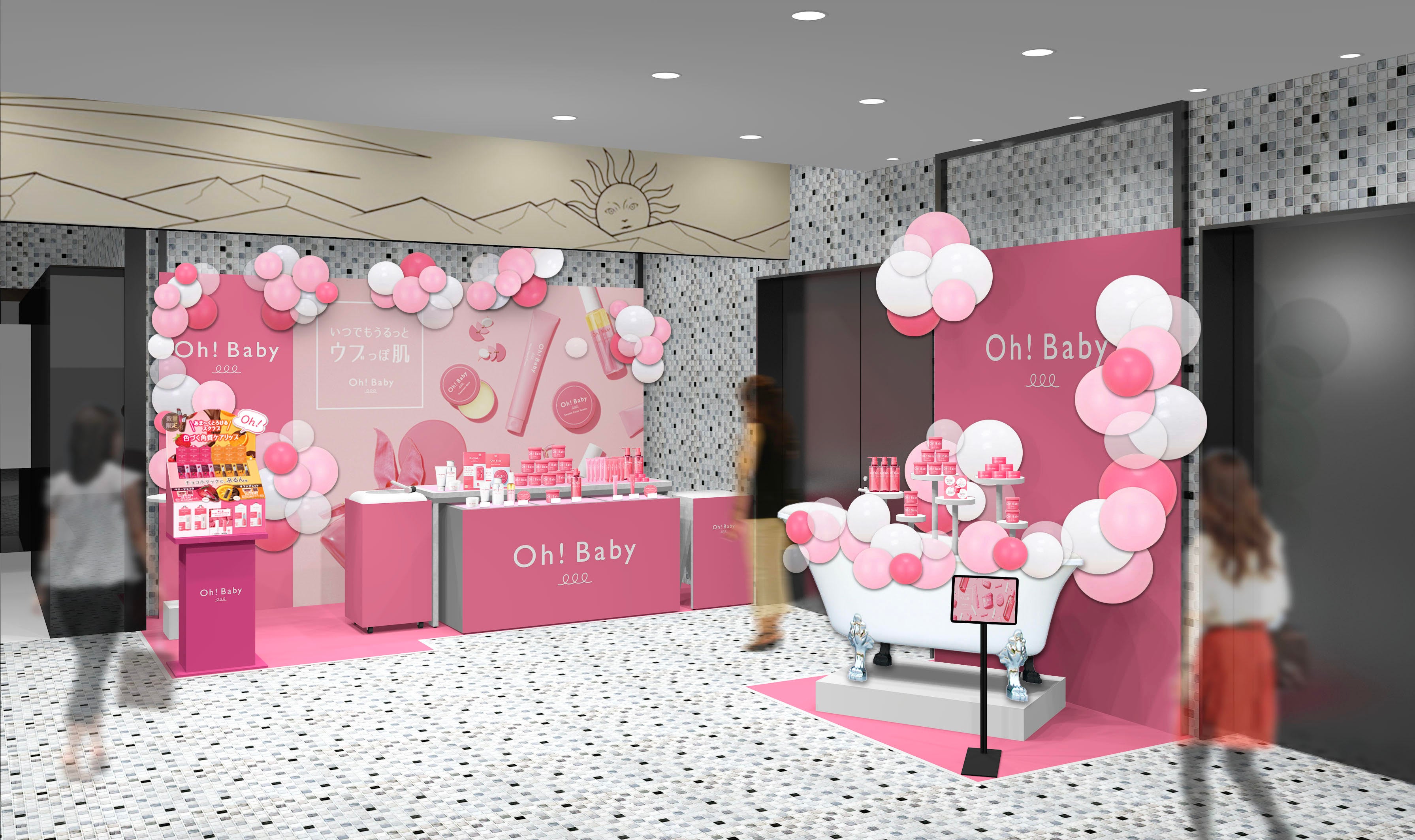 渋谷スクランブルスクエア 「Oh!Baby」ポップアップイメージ。 店舗デザインはワールドプラットフォームサービスが手掛けた