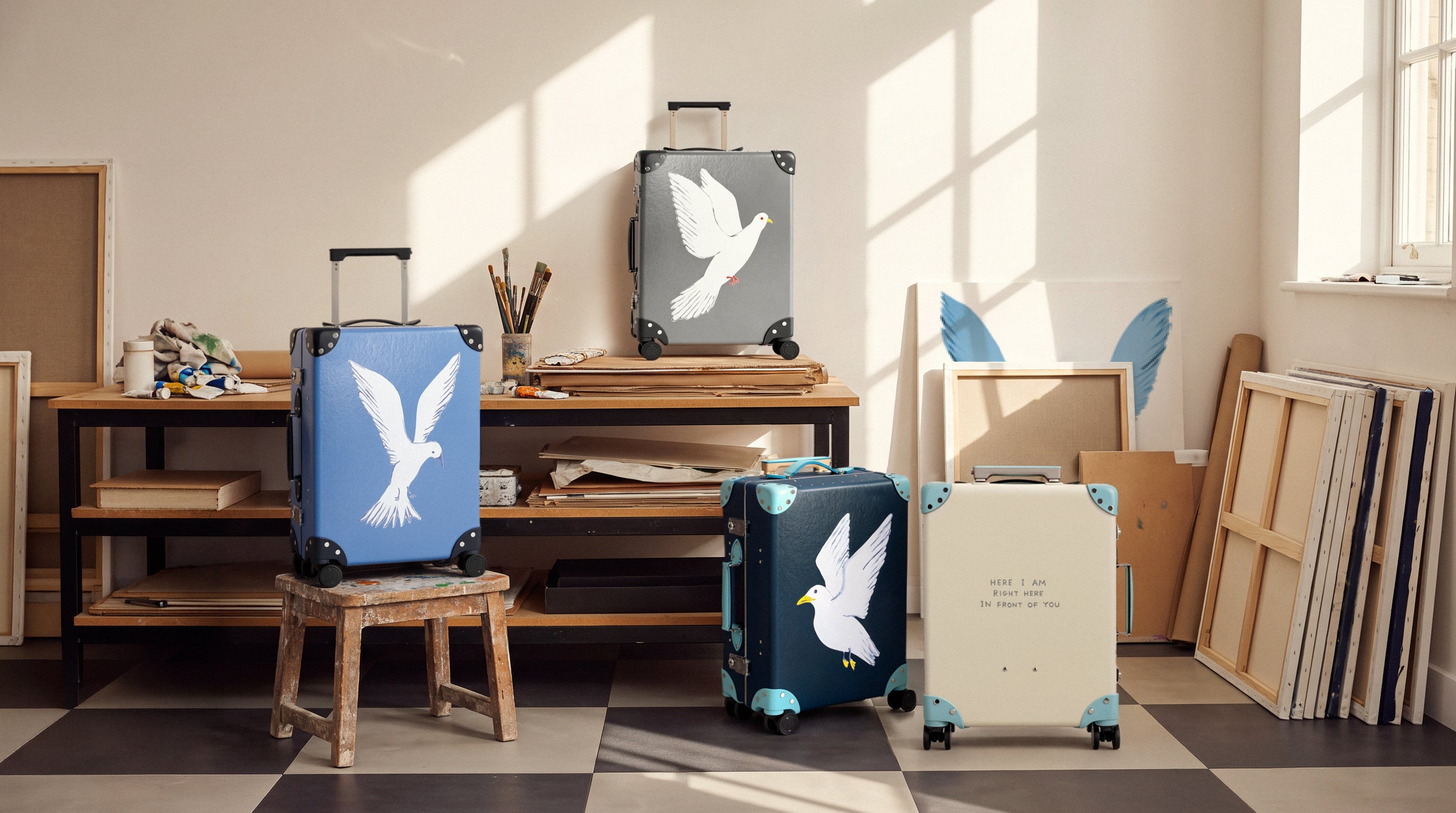 グローブ・トロッター x デイヴィッド・ シュリグリーの新しいコラボレーションラゲッジ『LUGGAGE WITH WINGS』