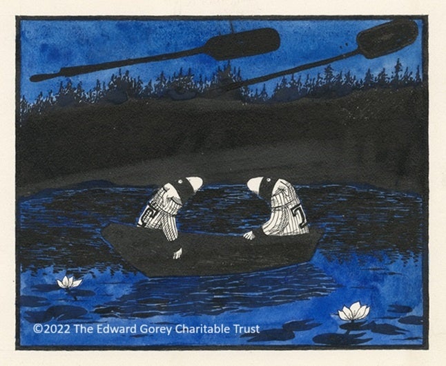 『蒼い時』挿絵・草稿/1974年/ペン、インク、水彩、紙 ©2022 The Edward Gorey Charitable Trust