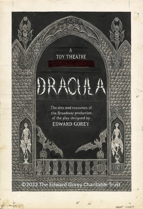 『ドラキュラ・トイシアター』表紙・原画/1979年頃/ペン、インク、水彩、紙 ©2022 The Edward Gorey Charitable Trust
