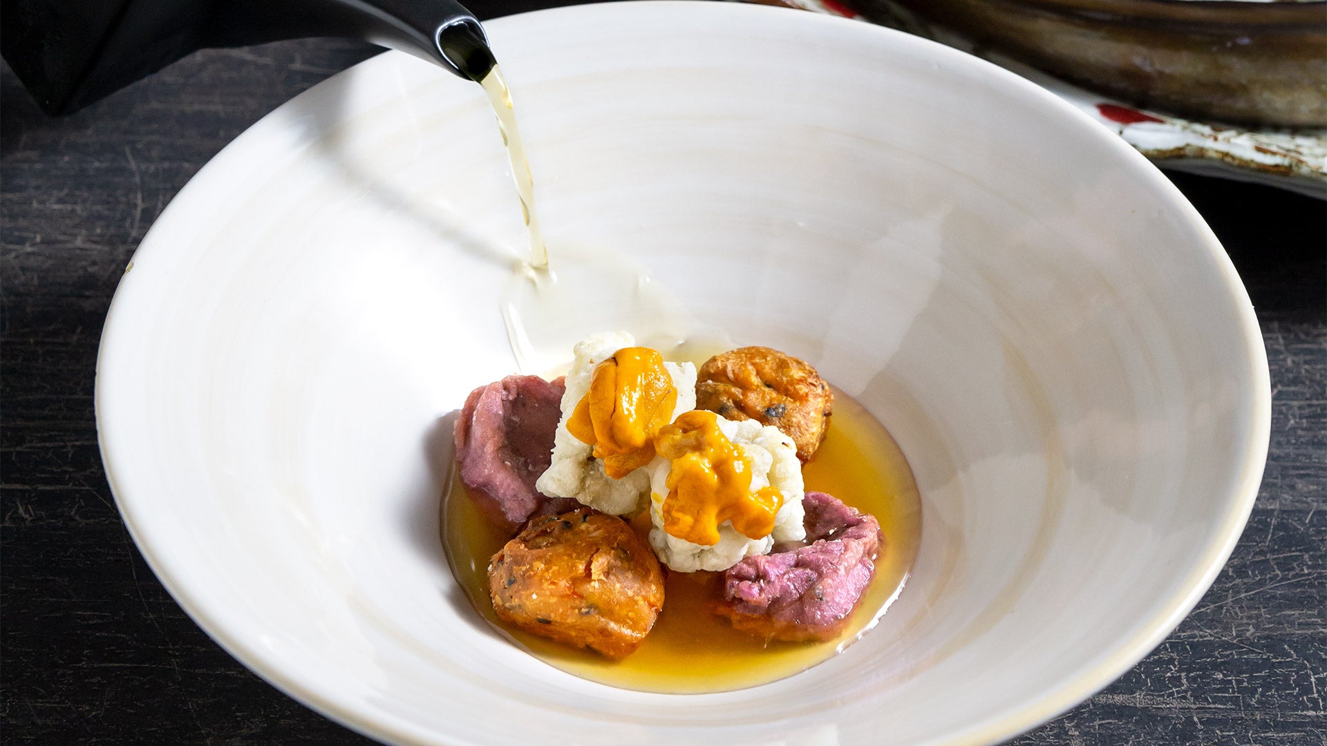 揚げ鱧と揚げひろうす、生麩揚げ浸し　1540円