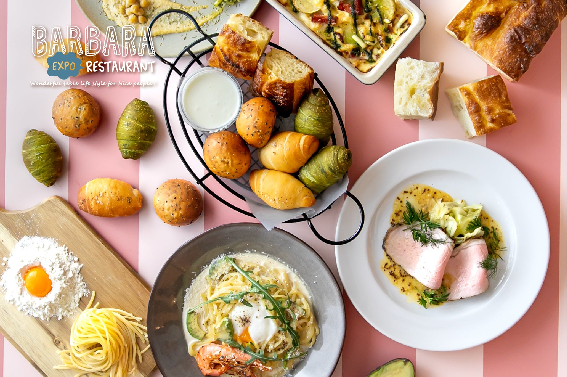 春を味わう！大阪万博公園EXPOCITY「BARBARA EXPO RESTAURANT」のメニューがリニューアル。とろ～りチーズクリームにディップして楽しむ焼き立ての自家製パンも！