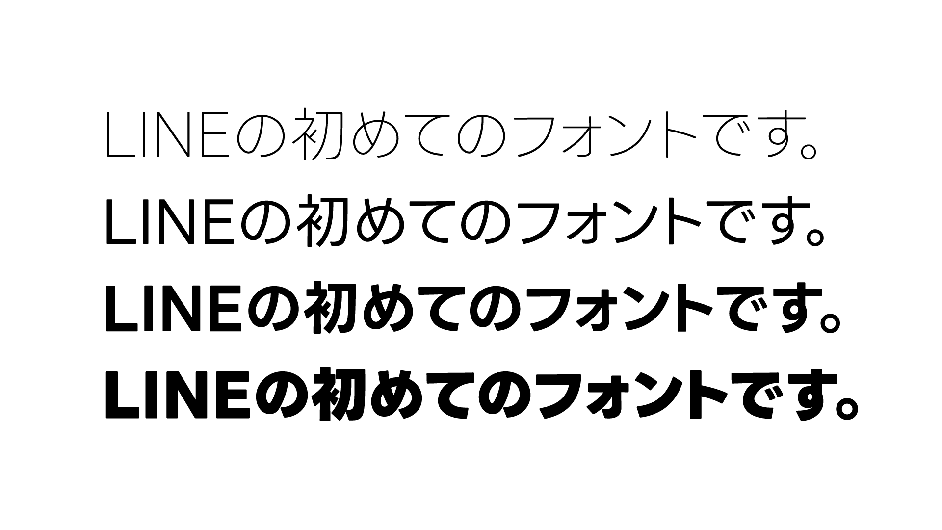 LINE Seed JPは「Thin」「Regular」「Bold」「Extra Bold」の4段階のウエイトを開発。さまざまな利用シーンに対応できる