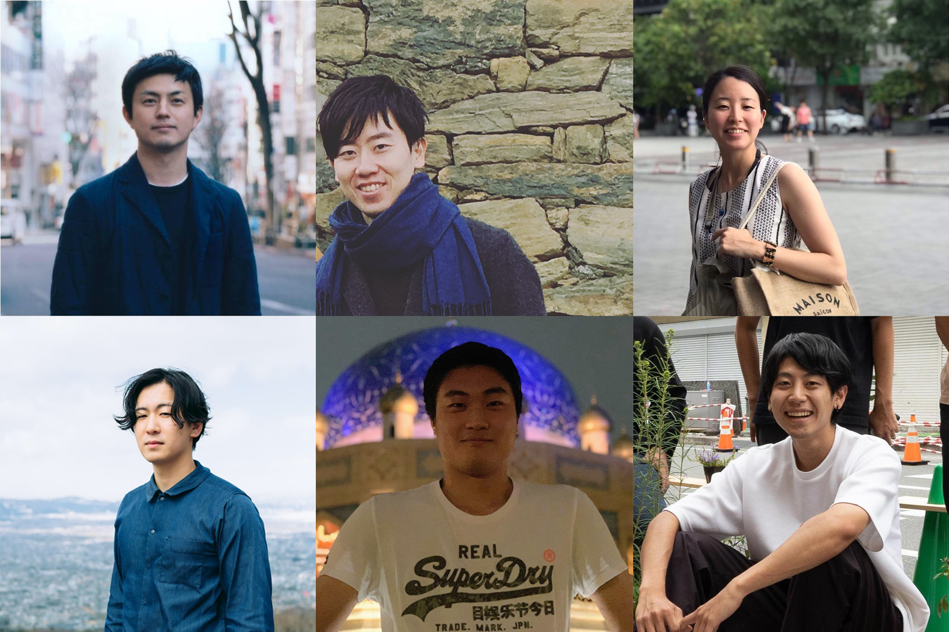 体制（＜左上から時計回りに＞石田祐也、猪飼洋平、佐藤まどか、清水海斗、齊藤晴紀、追沼翼）