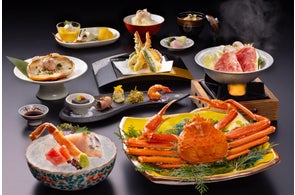 【加賀・山中温泉】ズワイガニをひとり1.5杯! 造り、茹で、グラタン、〆の蟹ご飯まで☆姿そのままに愉しむ幸せ