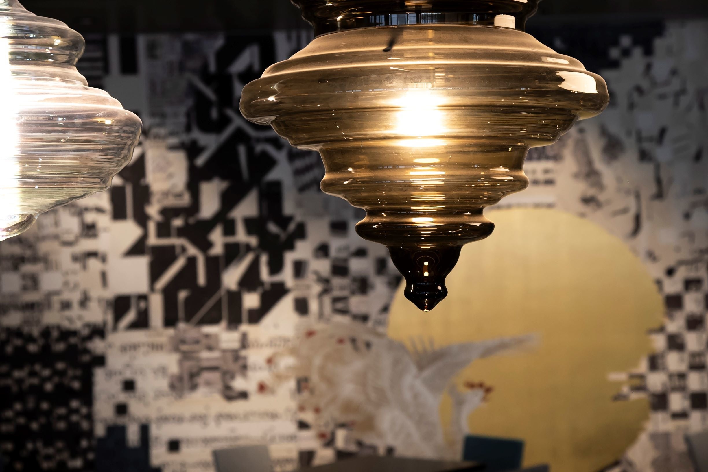 ボヘミアンガラス製の照明