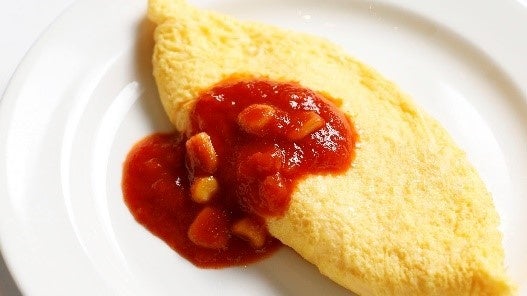 オリジナルソースのオムレツ