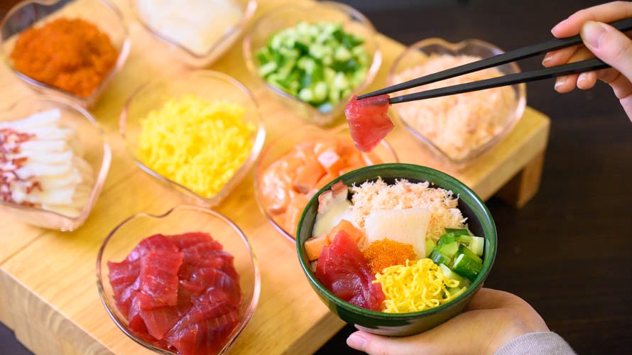 自分のお好みでつくる海の幸丼「なまら勝手めし」