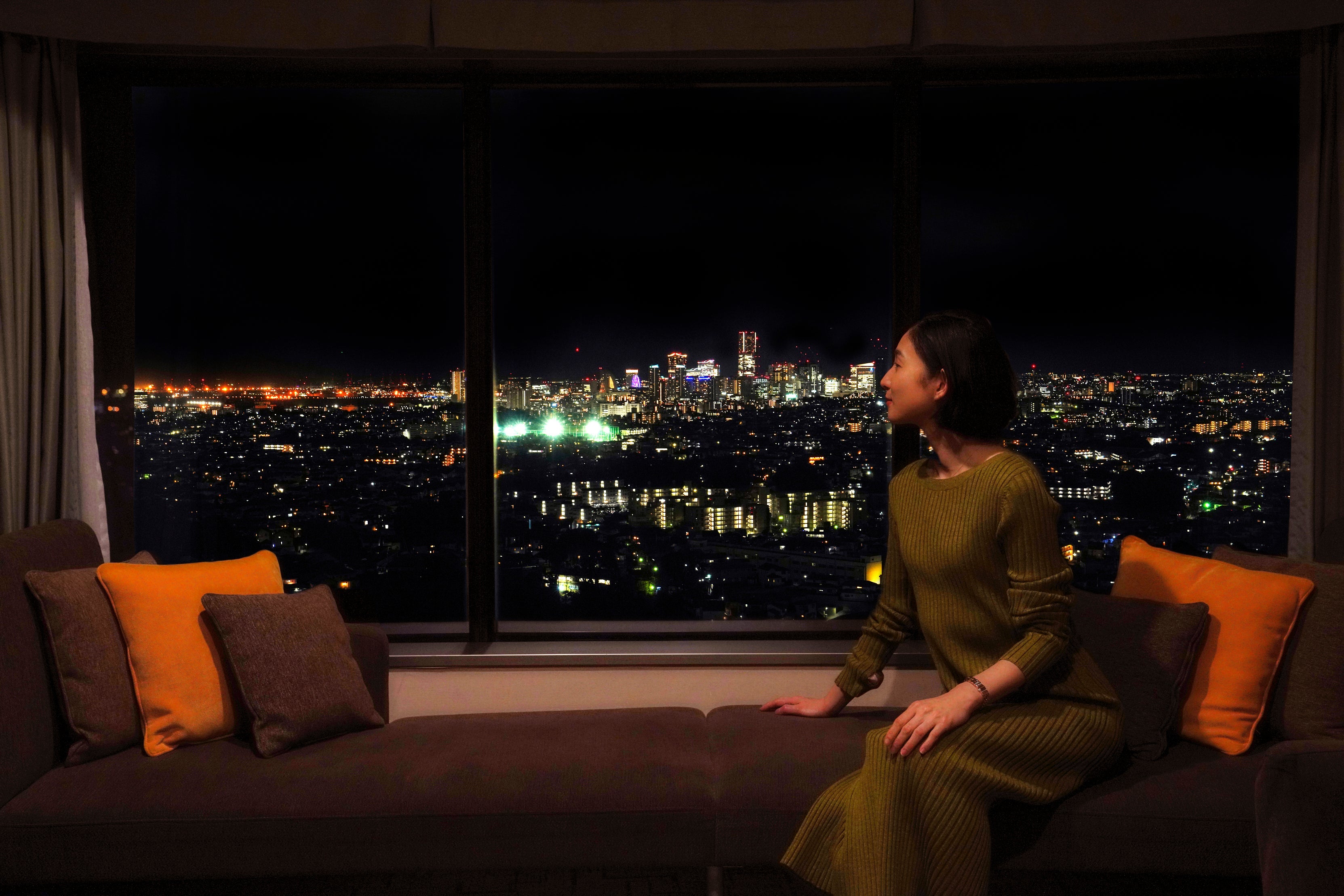 客室から望むヨコハマ市内夜景