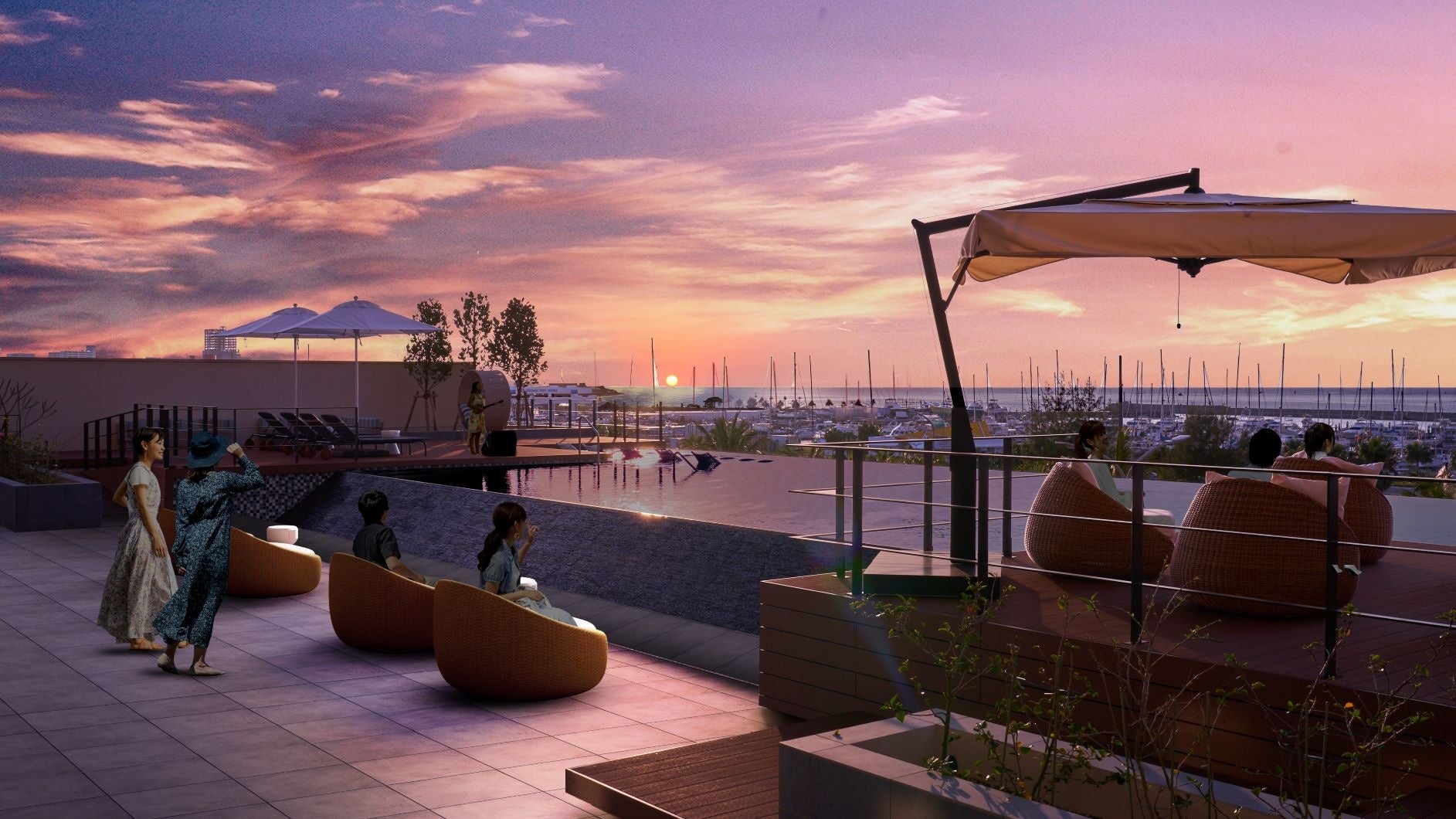 夕暮れのインフィニティプール（イメージ）