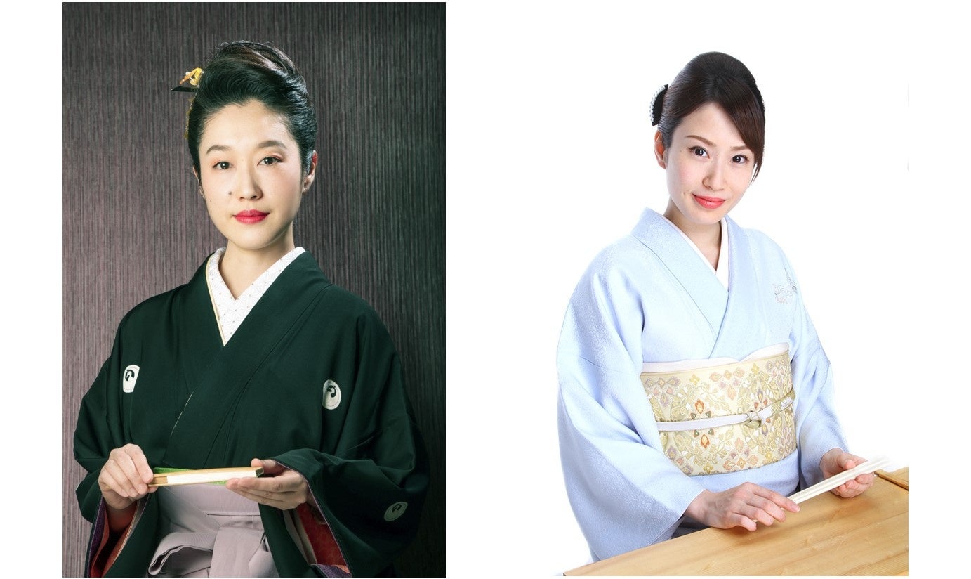 講談師・田辺 銀冶(左)、講談師・一龍斎 貞鏡(右)