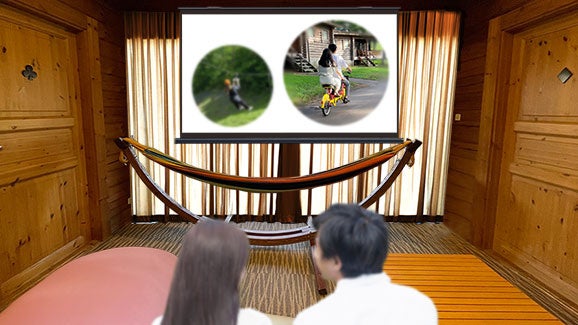 写真などをスクリーンに投影し思い出を共有（イメージ）