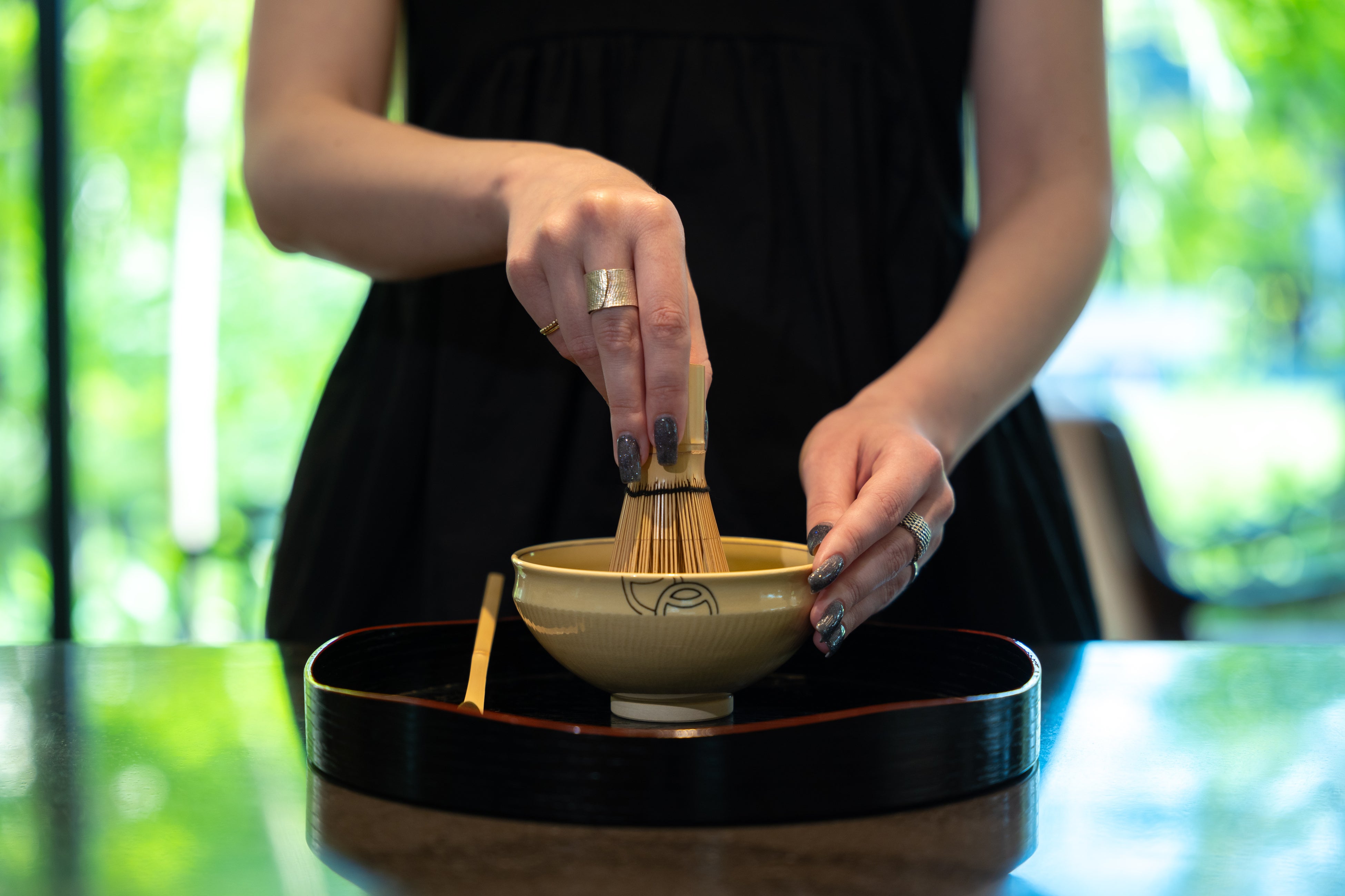 盆点前の抹茶体験