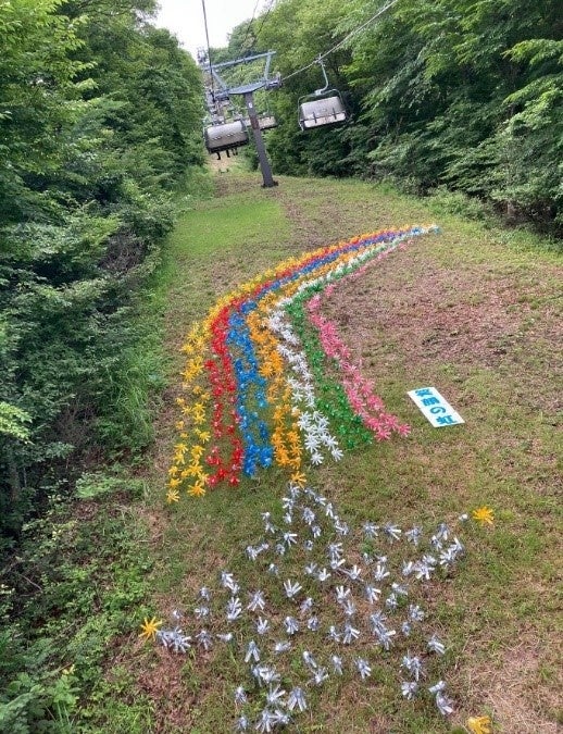 ペットボトル風車（笑顔の虹）