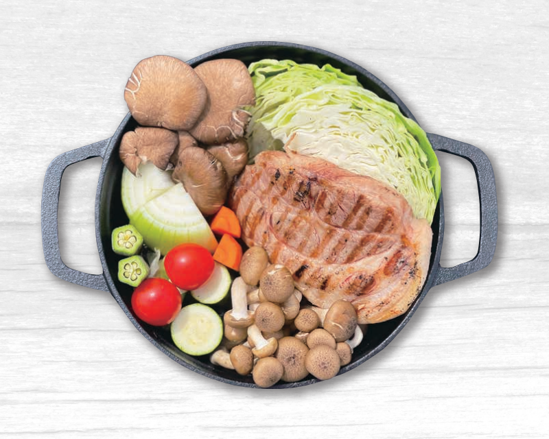 「茶美豚肩ロースのポトフ〆はパスタ」イメージ