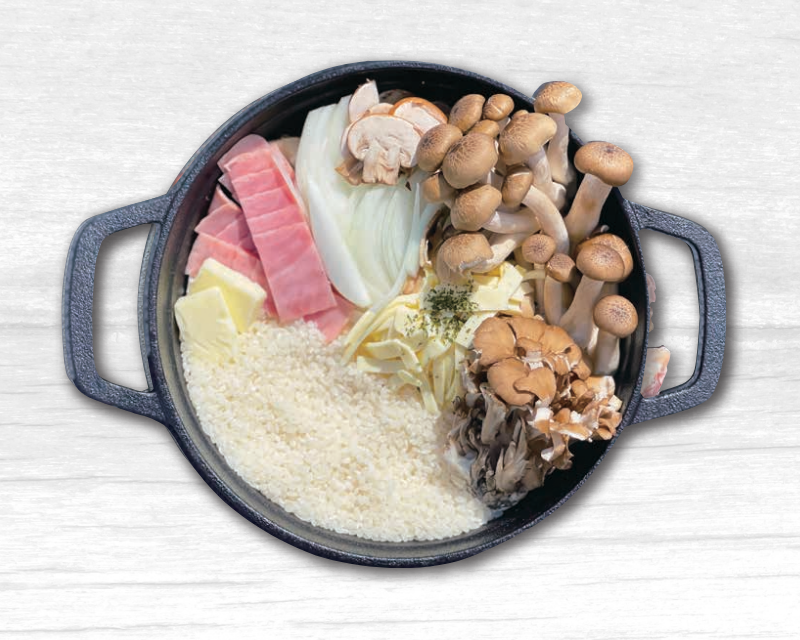 「きのことベーコンのチーズリゾット」イメージ