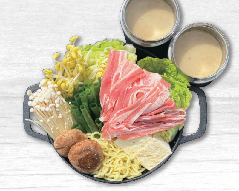 「茶美豚の豆乳鍋〆は中華めん」イメージ