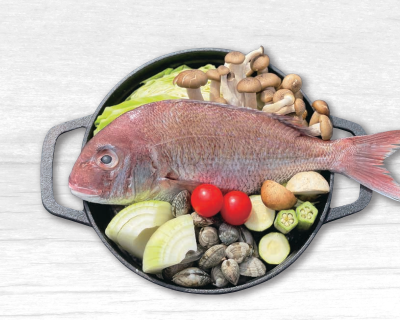 「白身魚(切り身)と国産アサリの白ワイン蒸し〆はパスタ」イメージ