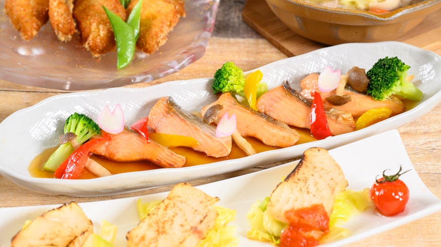 北海道産本鱒の漬け焼き