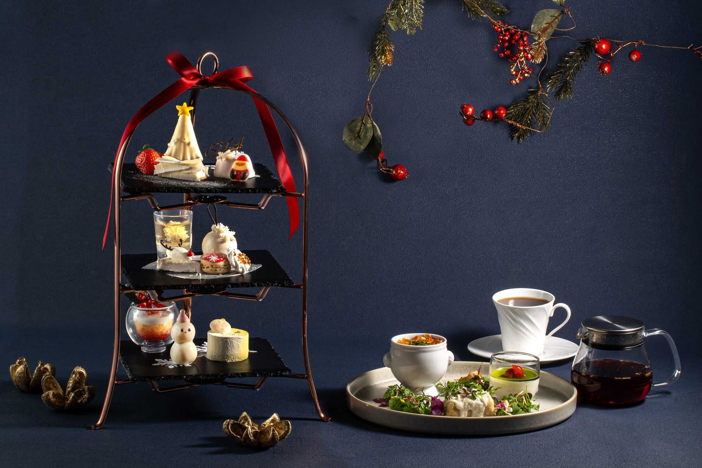 【鎌倉プリンスホテル】クリスマスツリーや雪だるまがスイーツに「クリスマスアフタヌーンティー」を販売