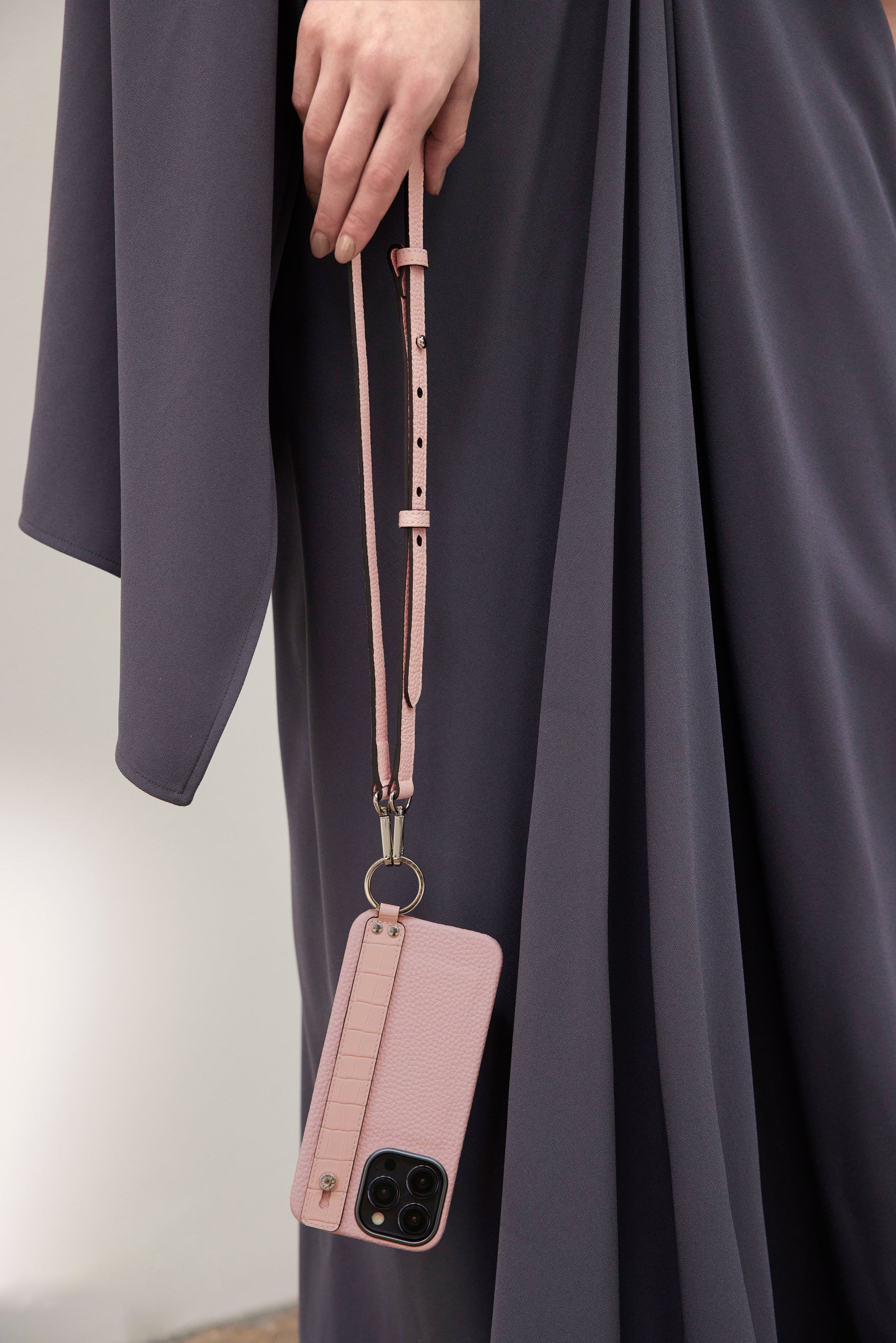 ハンドル付き バックカバーケース ストラップ付き シュリンクレザー