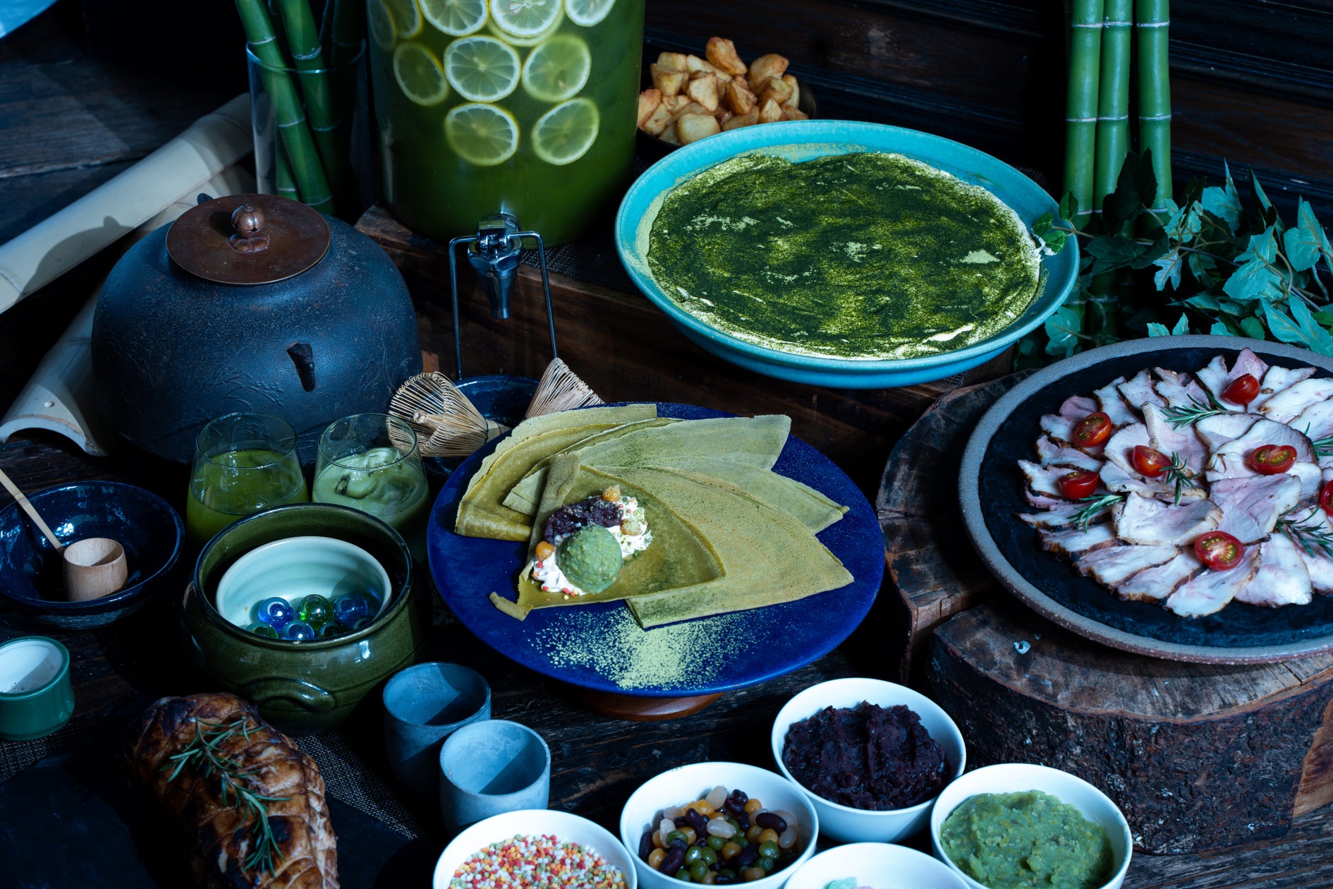 Matcha and crepe buffet at STRI