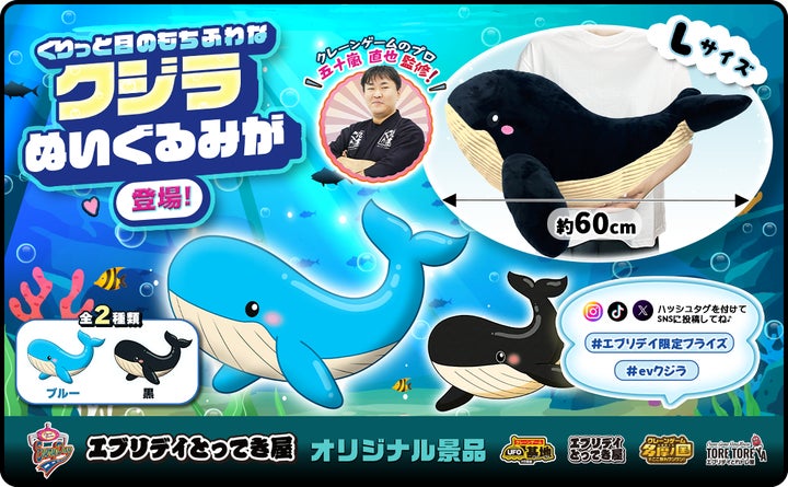 抱きしめたくなる癒し系ビッグサイズ!「クジラぬいぐるみ」エブリデイ 抱きしめたくなる癒し系ビッグサイズ!「クジラぬいぐるみ」エブリデイ