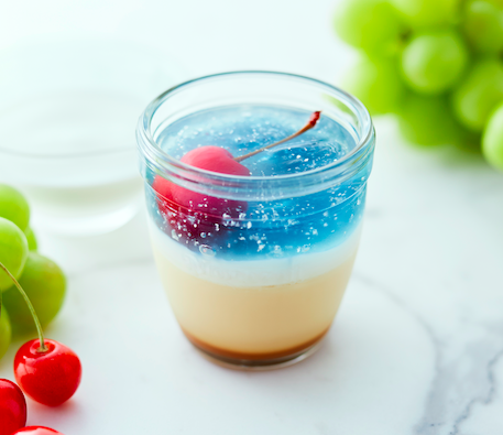 カスタードプリンと青空ゼリー 価格：486円（本体価格：450円）