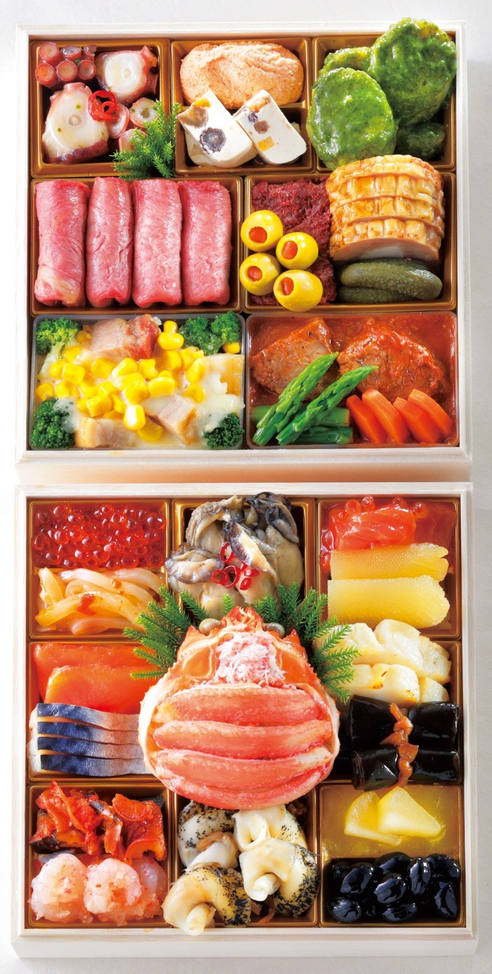 大丸・松坂屋特別企画 和・洋風 二段＋スープカレー付き 税込 29,800 円（20.0×20.0×6.0cm4 人用）