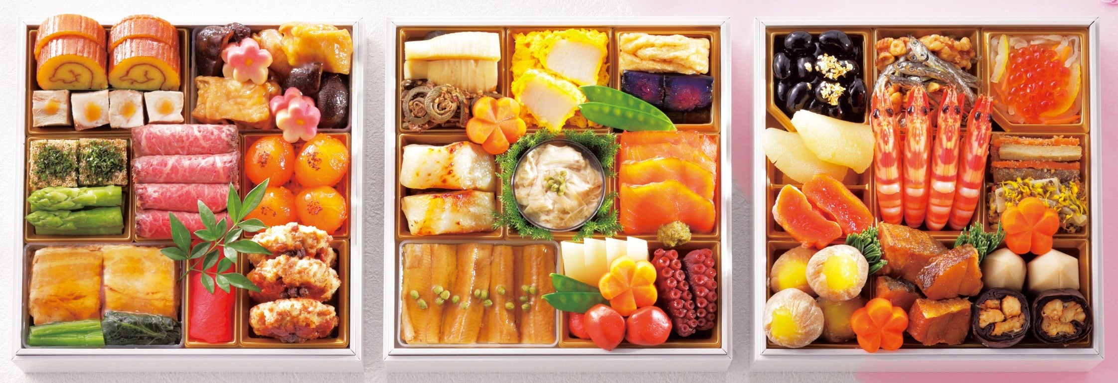 大丸・松坂屋特別企画 和風 三段 税込 28,500 円 （20.1×20.1×6.3cm4 人用）