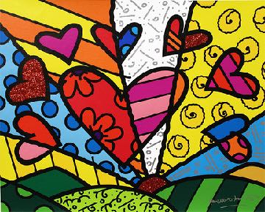 ▲『NOVO DIA』 彼のトレードマークというべきハートをモチーフにした作品。NOVO DIAはポルトガル語で「NEW DAY」の意味。