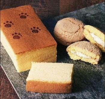 ▲【中原松月堂】くまさんのスフレカステラ　税込1,000円 ／▲【中原松月堂】くまさんのスフレカステラはちみつマロン　税込1,300円