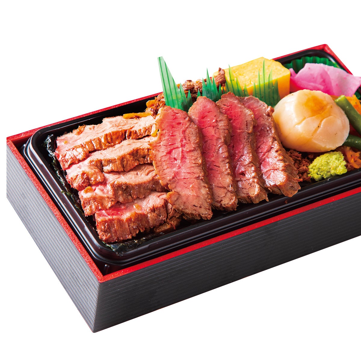 猿払産ホタテと北海道牛ステーキ弁当