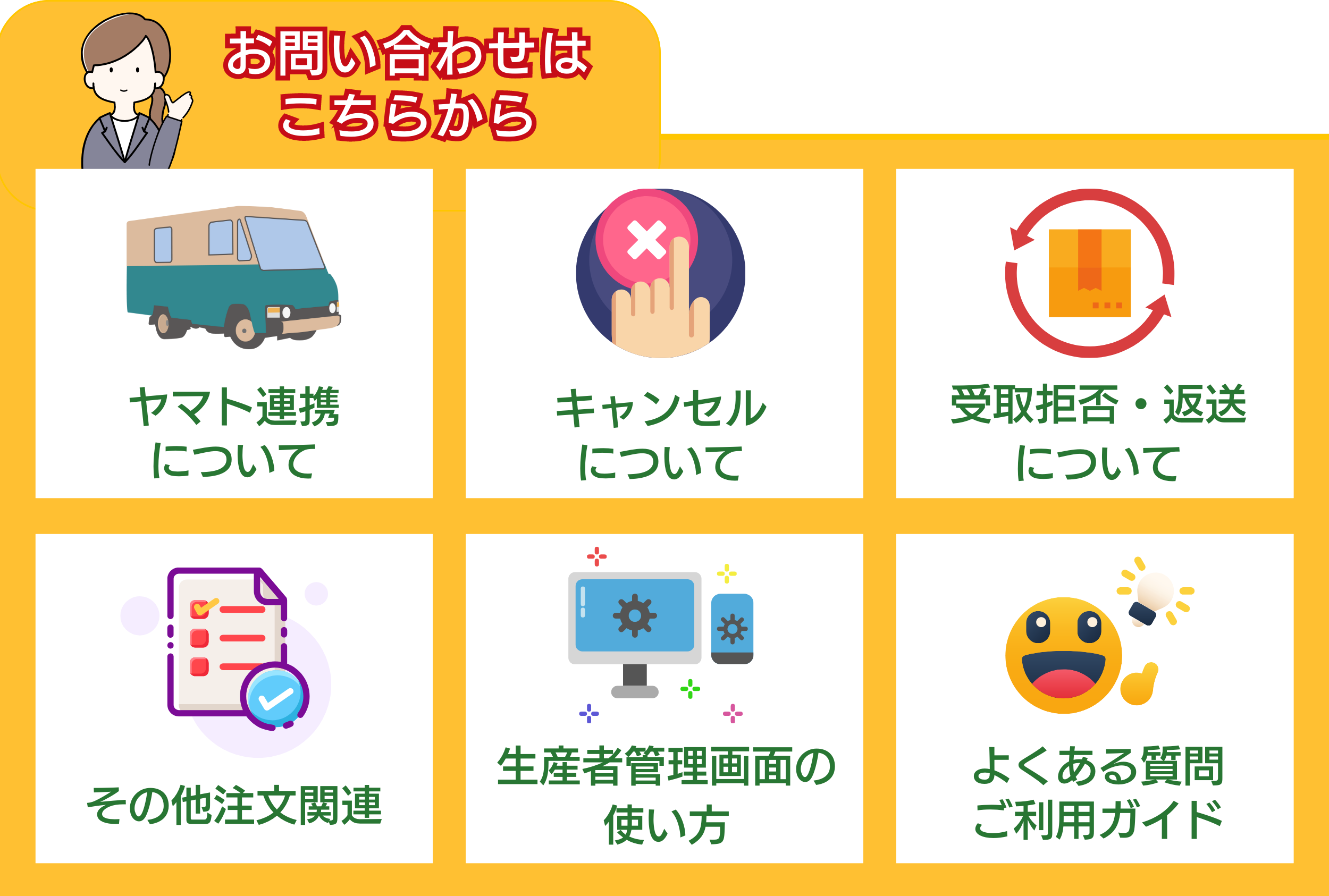 問い合わせに関するLINEメニュー