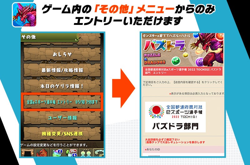 エントリーはゲーム内から