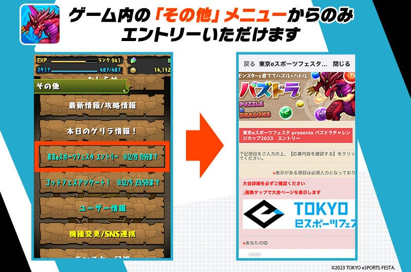 ゲーム内よりエントリー