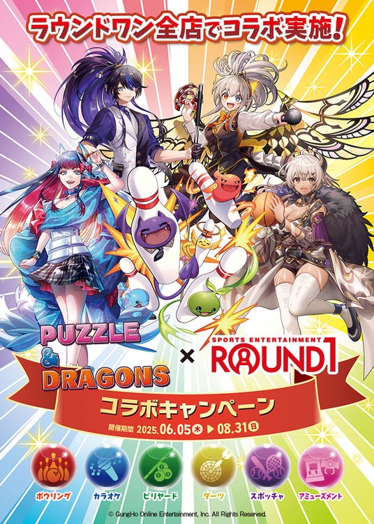 【パズル&ドラゴンズ】複合型レジャー施設「ROUND1」とコラボキャンペーン実施! 【パズル&ドラゴンズ】複合型レジャー施設「ROUND1」とコラボキャンペーン実施!
