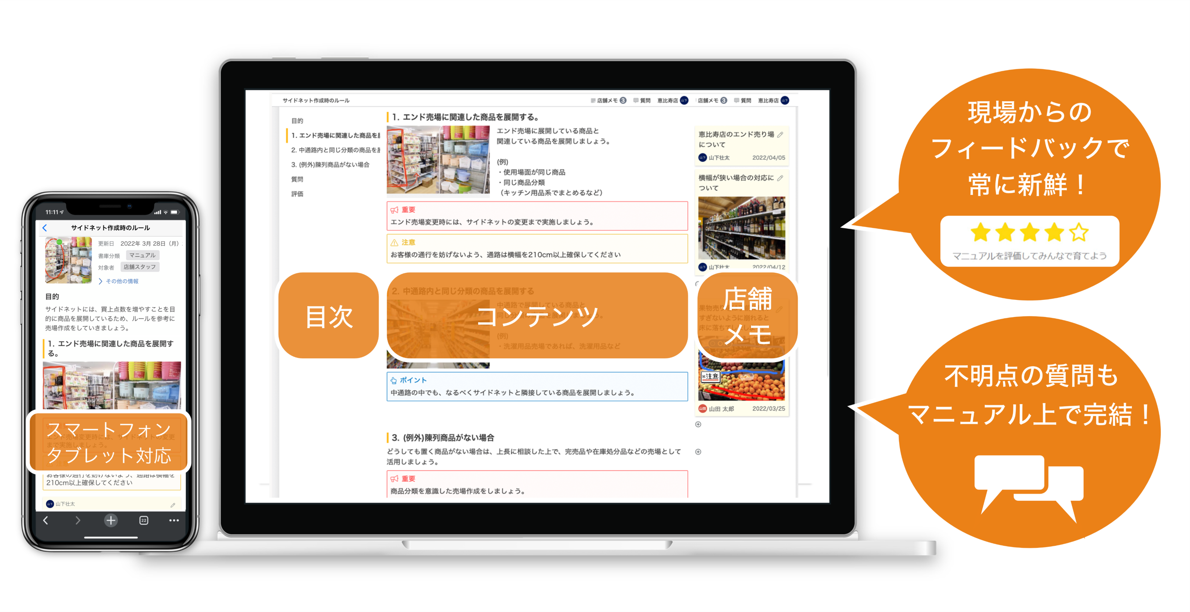 フレッシュマニュアル機能の画面イメージ