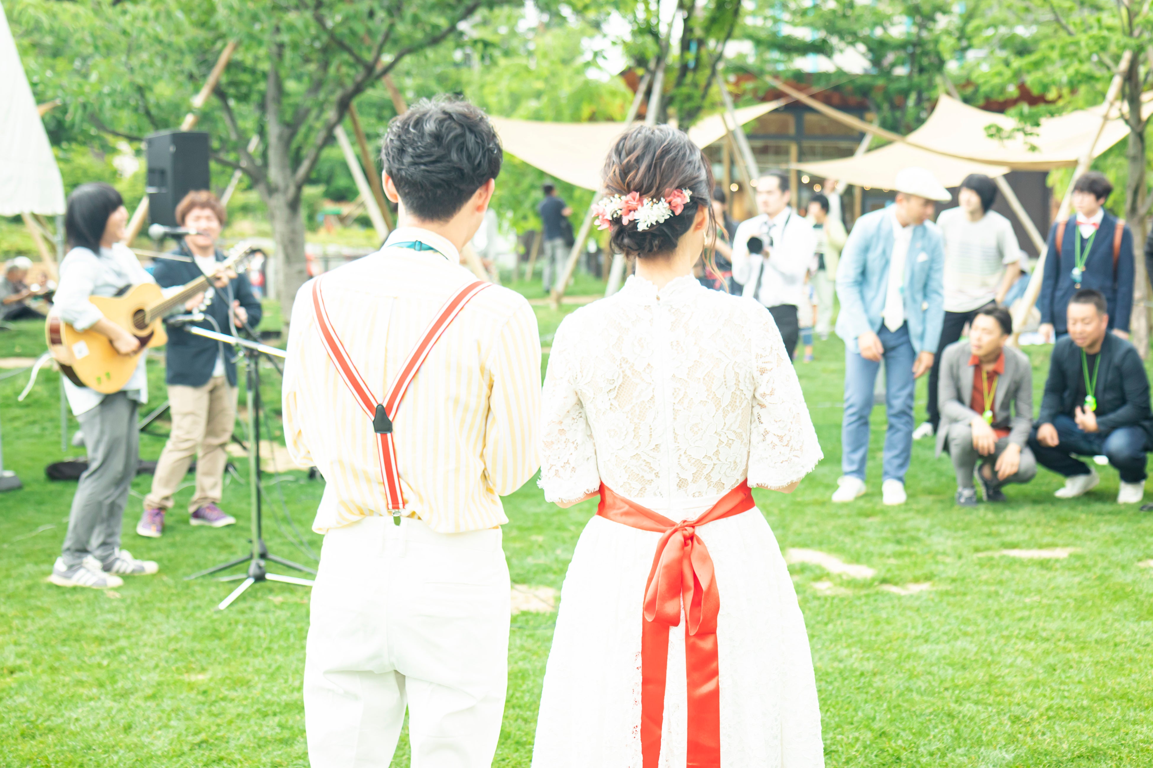 野外ライブの演出も