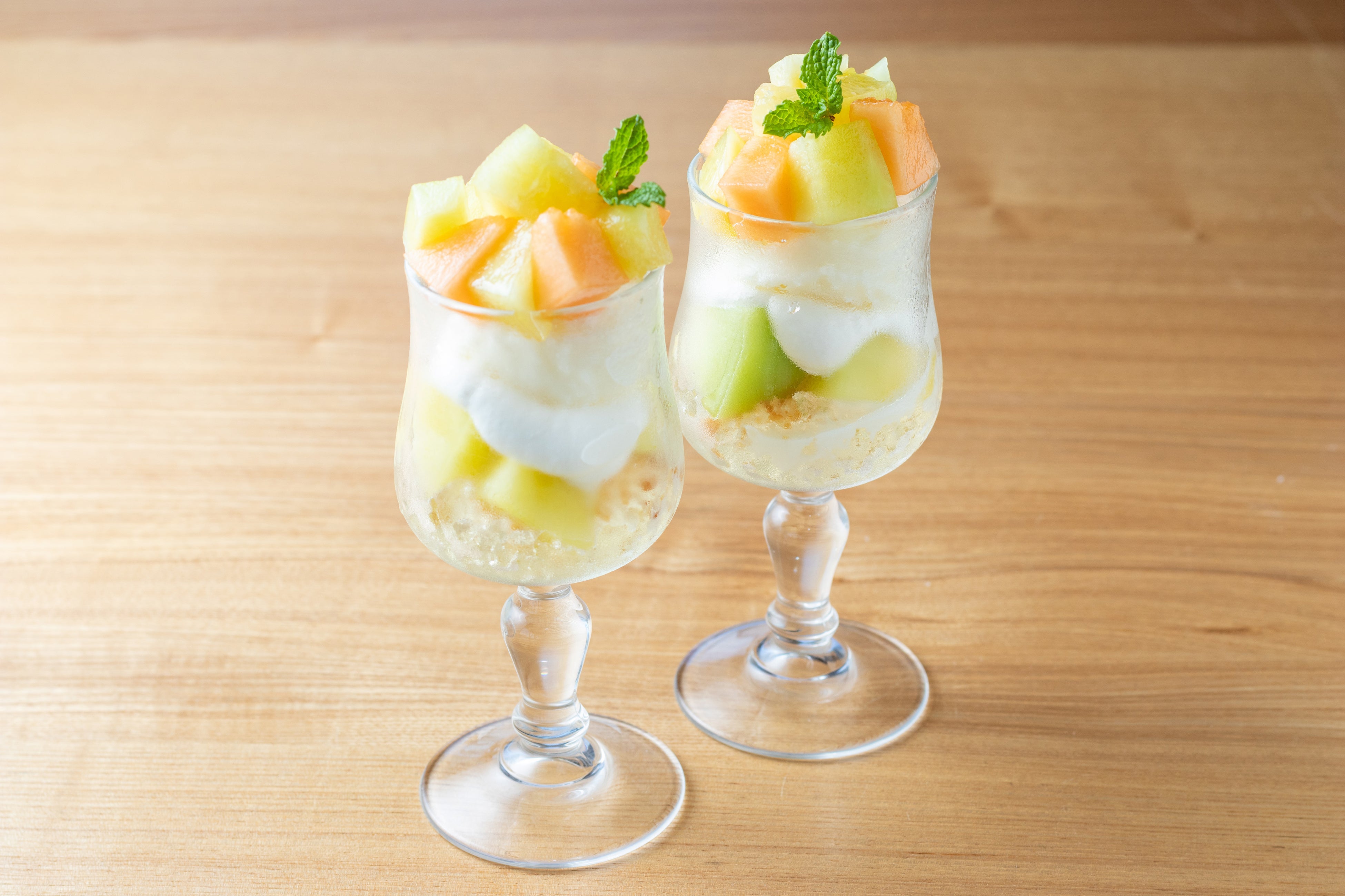 季節フルーツのミニパフェ（8月はメロン）