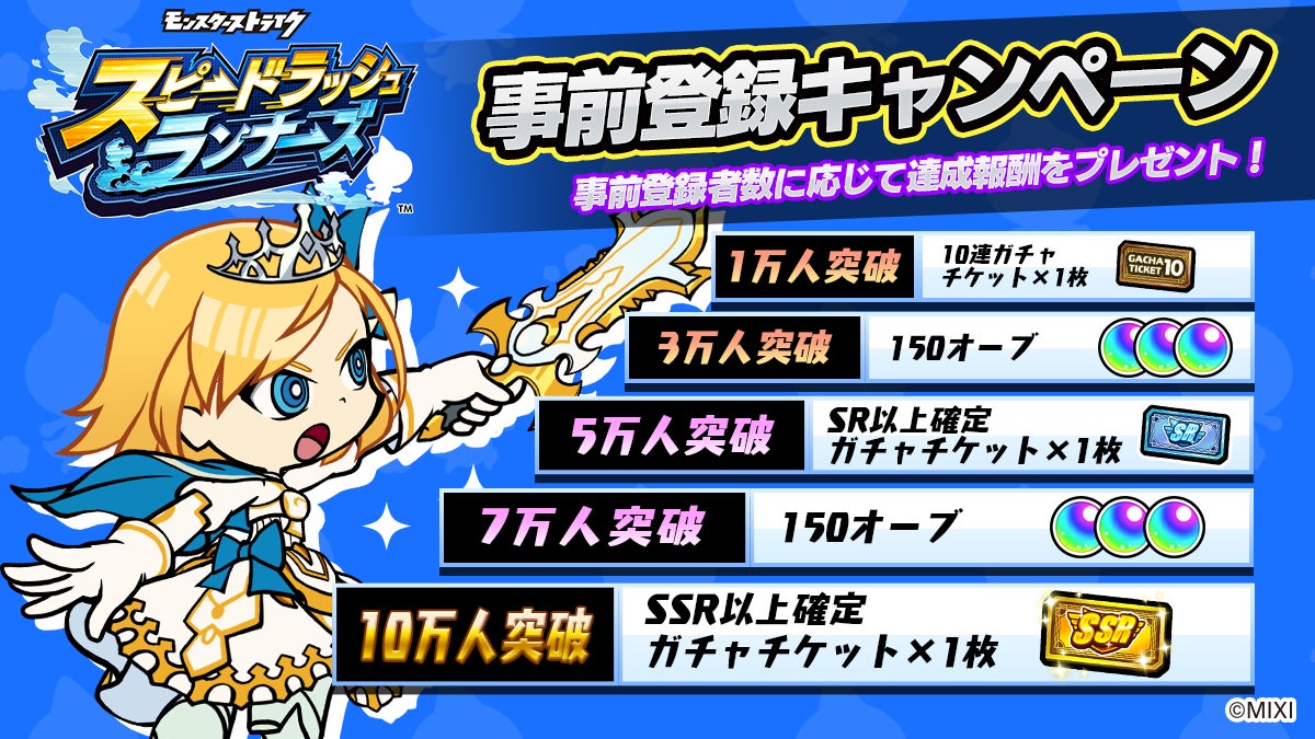 共闘ランニングバトル!! 「スピードラッシュランナーズ」近日リリースが決定!1月24日(火)より事前登録を受付開始|株式会社MIXIのプレスリリース