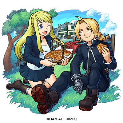 水属性　★6 幼馴染みの想い エドワード＆ウィンリィ （獣神化） CV：朴路美（エドワード・エルリック） 高本めぐみ（ウィンリィ・ロックベル）