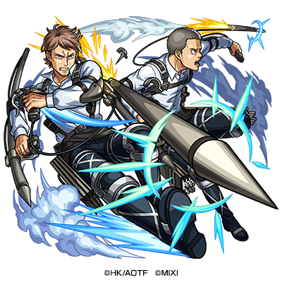 水属性　★6 調査兵団 ジャン・キルシュタイン＆ コニー・スプリンガー （獣神化） CV：谷山紀章（ジャン）＆ 下野 紘（コニー）