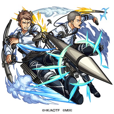 水属性 ★6 調査兵団 ジャン・キルシュタイン& コニー・スプリンガー (獣神化) CV:谷山紀章(ジャン)& 下野 紘(コニー)