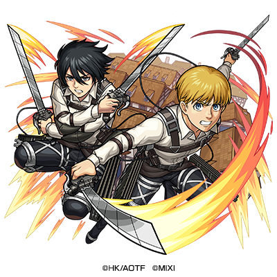 火属性　★6 調査兵団 ミカサ・アッカーマン＆ アルミン・アルレルト （獣神化） CV：石川由依（ミカサ）＆ 井上麻里奈（アルミン）