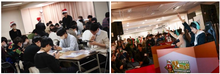 ▲(左)スイスドローRoundの様子/(右)決勝を戦ったSpring選手とHHP選手